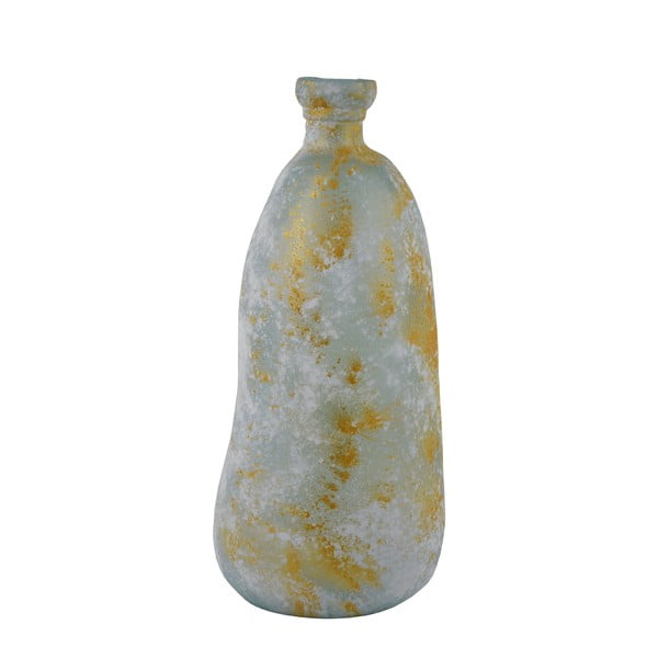 Vază din sticlă reciclată cu patină Ego Dekor Simplicity, înălțime 51 cm, albastru pal