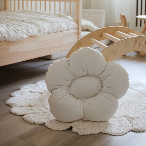 Covor pentru copii crem lavabil țesut manual din bumbac ø110 cm Gabrielle – Nattiot-image-4