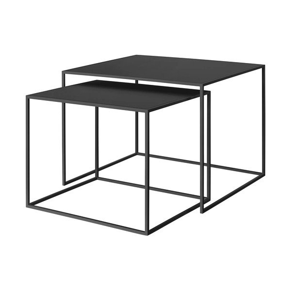 Măsuțe de cafea negre 2 buc. din metal 50x60 cm Fera – Blomus
