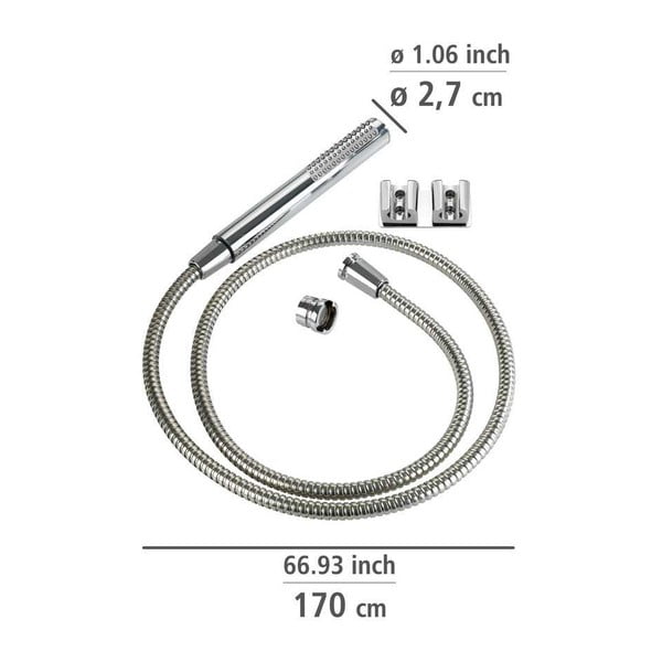 Furtun duș pentru chiuvetă cu suport dublu de perete Wenko-image-3