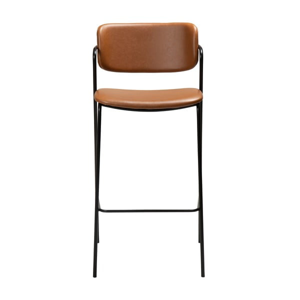 Scaun de bar din piele artificială DAN-FORM Denmark Zed, înălțime 107 cm, maro-image-2