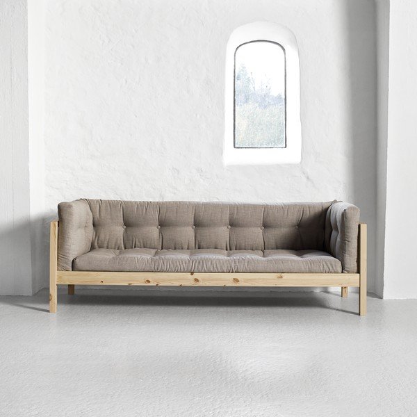 Canapea 3 locuri Karup Fusion Natural/Linoso Light Gray-image-1