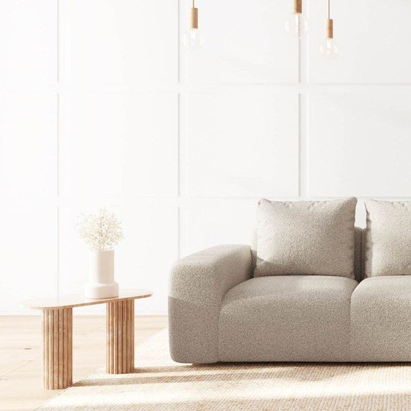 Canapea bej cu tapițerie din țesătură bouclé 287 cm Monce – Rodier-image-4