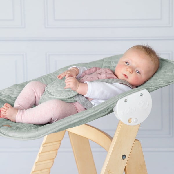 Scaun de masă pentru bebe verde deschis/în culoare naturală Style Born Up 2in1 – Roba-image-1