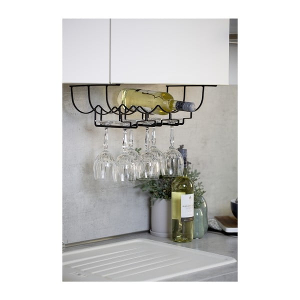 Suport pahare și sticle vin, metalic, pentru raft Wenko-image-2