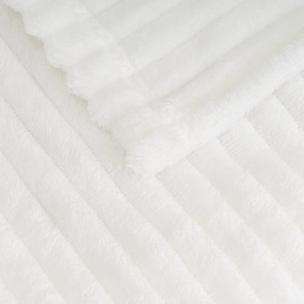 Pătură albă din micropluș-cocolino 130x160 cm Fur Velvet – Casa Selección-image-1