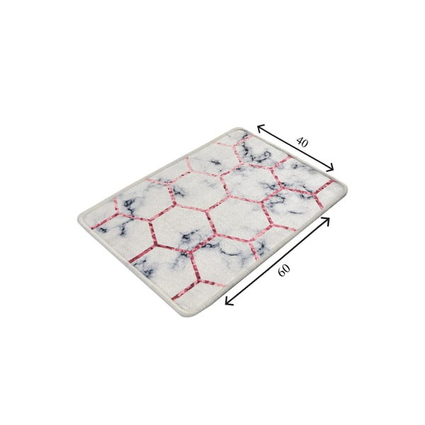 Covoraș de baie alb/gri 60x40 cm Honeycomb - Foutastic-image-4