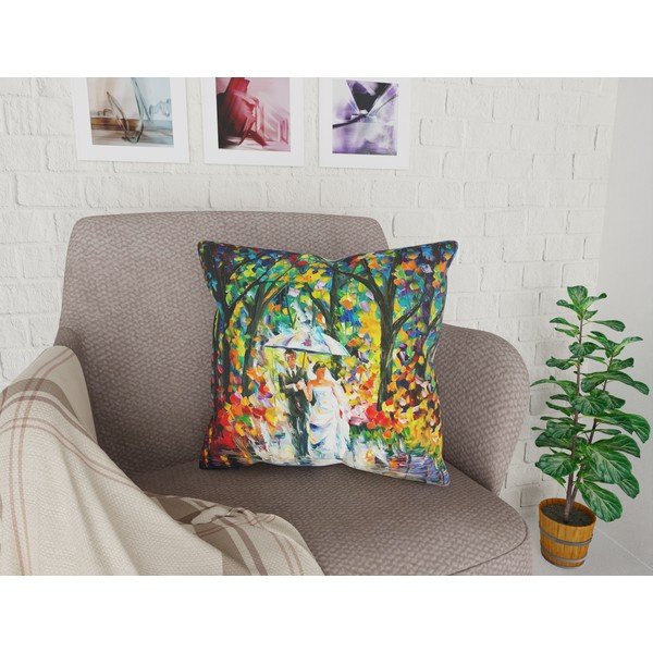 Față de pernă cu amestec din bumbac Vitaus Palireto Autumn Dos, 43 x 43 cm-image-1