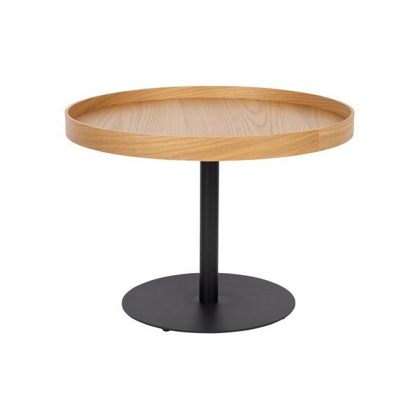 Măsuță de cafea în culoare naturală rotundă cu blat cu aspect de lemn de stejar ø 56 cm Yuri M – White Label