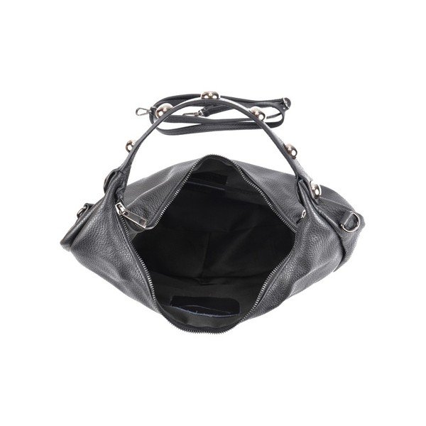 Geantă din piele Roberta M Hobo, negru-image-2