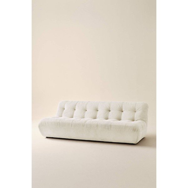 Canapea crem cu tapițerie din catifea reiată  212 cm Kelso – Jotex-image-1