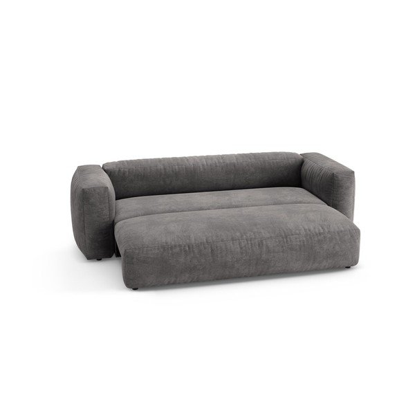 Canapea modulară gri extensibilă cu tapițerie din catifea 264 cm – Micadoni -image-4