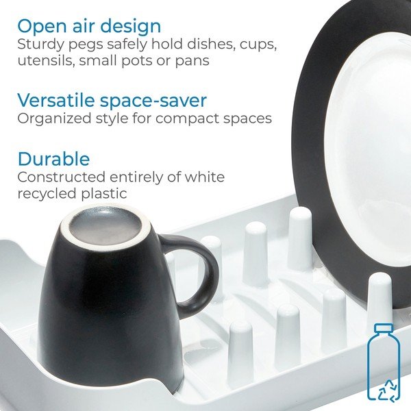Scurgător de vase alb din plastic reciclat Eco System – iDesign-image-3