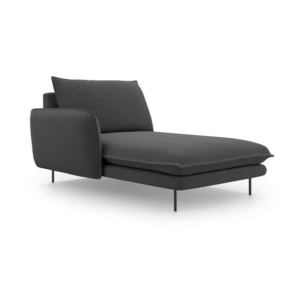 Șezlong divan cu cotieră pe partea stângă Cosmopolitan Design Vienna, gri închis-image-2