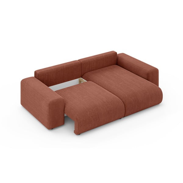 Colțar cărămiziu extensibil/cu spațiu de depozitare cu tapițerie din catifea reiată  (cu colț variabil) Luma – Ropez-image-4