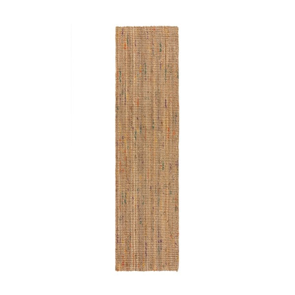 Covor tip traversă în culoare naturală țesut manual din iută 60x300 cm Jute Boucle Multi – Flair Rugs