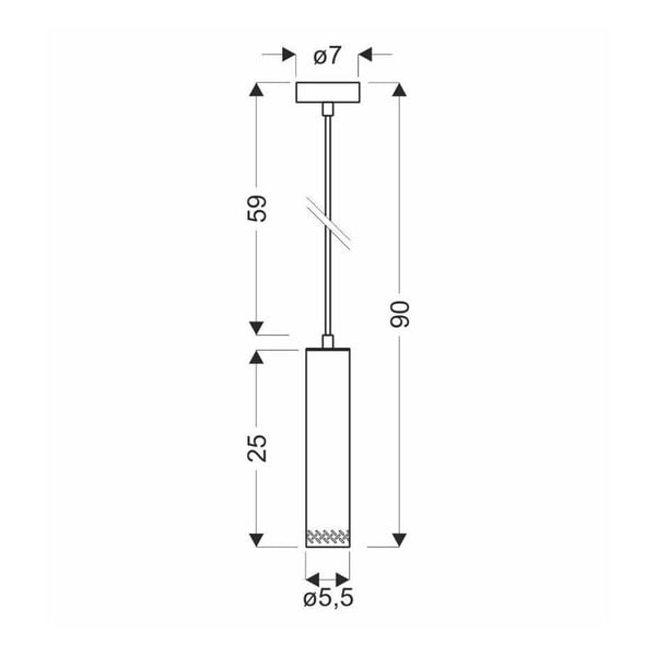 Lustră neagră cu abajur din lemn ø 7 cm Tubo – Candellux Lighting-image-2