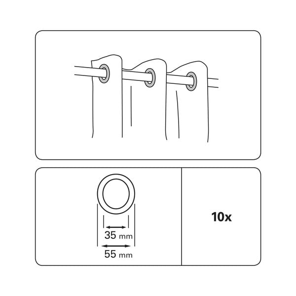 Inele pentru perdele în set de 10 - Gardinia-image-2