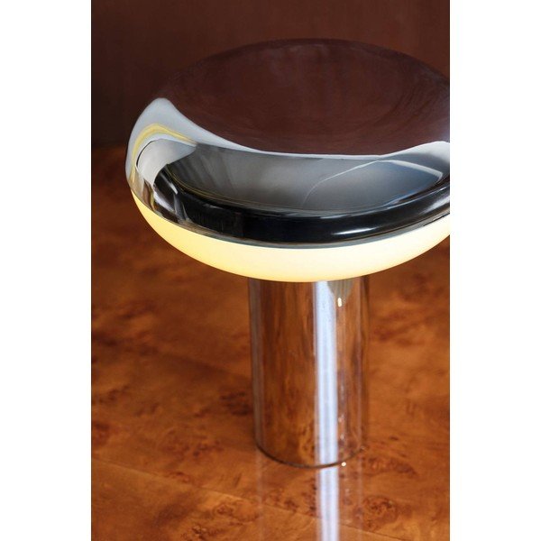 Veioză argintiu-lucios din metal (înălțime 32 cm) Paneta – Jotex-image-1