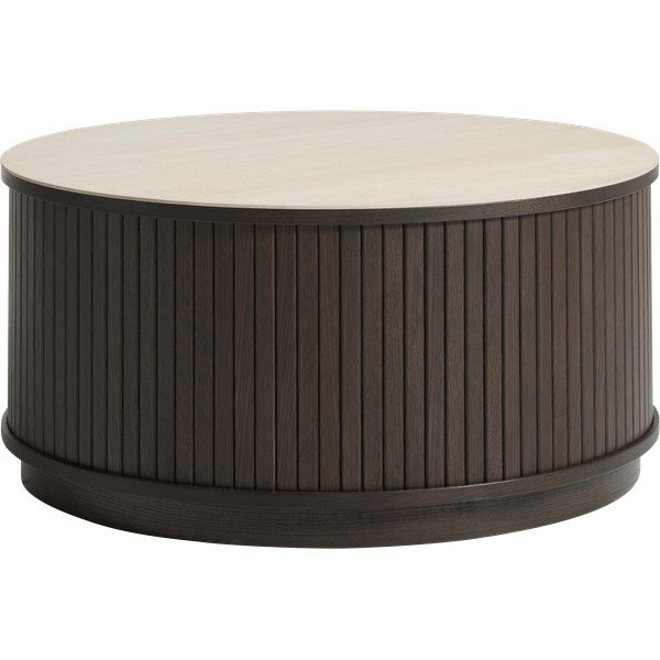 Măsuță de cafea în culoare naturală închisă rotundă cu blat ceramic ø 85 cm Enna – Unique Furniture-image-4