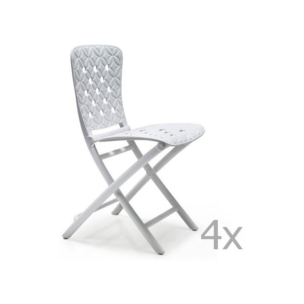 Set 4 scaune de grădină Nardi Zac Classic Spring, alb
