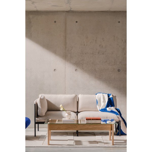 Măsuță de cafea în culoare naturală cu blat din sticlă 86x132 cm Naiko – noo.ma-image-4