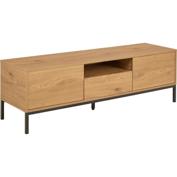Comodă TV în culoare naturală cu aspect de lemn de stejar 140x45x40 cm Seaford – Actona-image-1