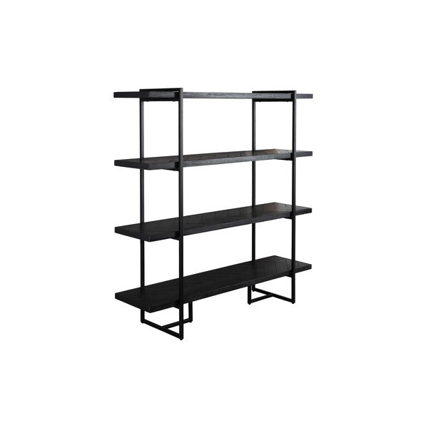 Bibliotecă cu aspect de lemn exotic neagră 140x146 cm Class - Dutchbone-image-2