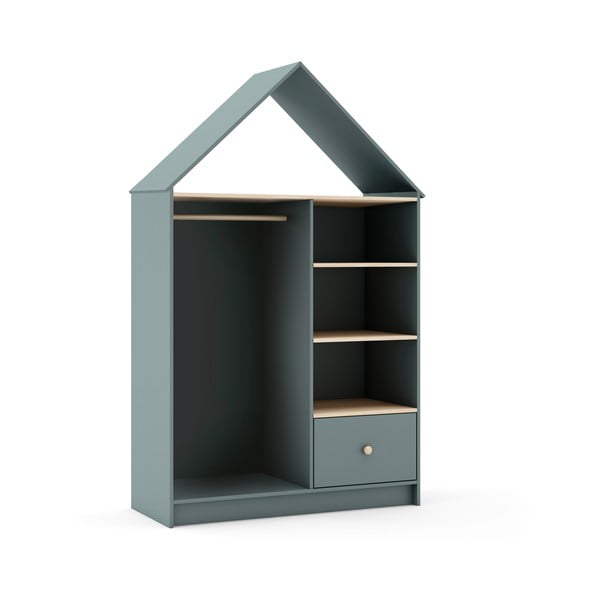 Șifonier de copii verde prăfuit deschis 110x180x45 cm Estefania – Marckeric-image-4