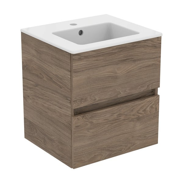 Dulap sub chiuvetă în culoare naturală suspendat cu aspect de lemn de nuc 50x55 cm Eurovit+ – Ideal Standard-image-2