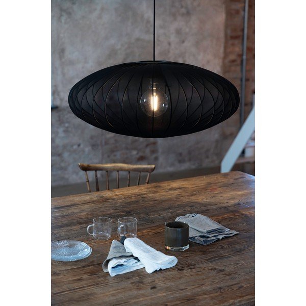 Lustră neagră cu abajur textil ø 75 cm Florence – Markslöjd-image-1