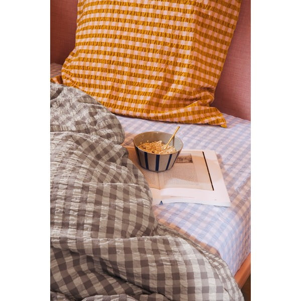 Lenjerie de pat gri/bej din țesătură crep pentru pat dublu/extinsă 200x220 cm Bæk&Bølge – JUNA-image-4