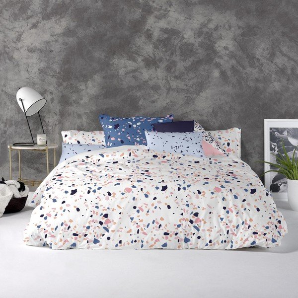 Husă din bumbac pentru pilotă Blanc Terrazzo, 200 x 200 cm-image-1