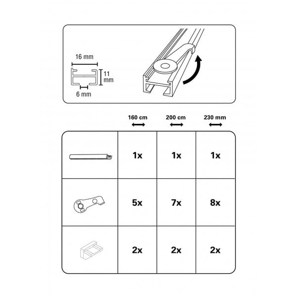 Șină de perdea  din metal 160 cm Lucy - Gardinia-image-3