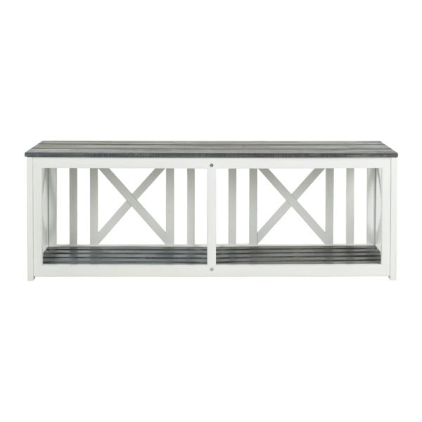 Bancă pentru grădină din lemn de acacia Safavieh Branco Grey, alb - gri-image-2