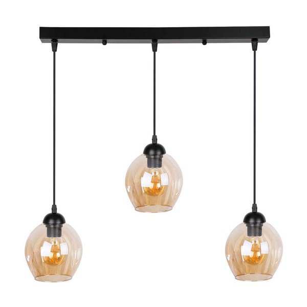 Lustră neagră cu abajur din sticlă 14x70 cm Aspa – Candellux Lighting-image-3