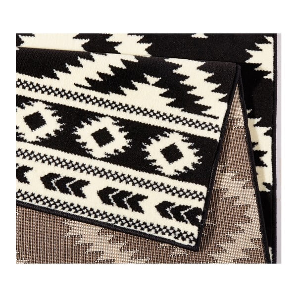 Covor tip traversă Hanse Home Gloria Ethno, 80x200 cm, negru-alb-image-2