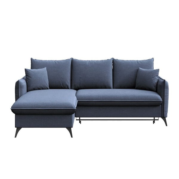 Colțar albastru extensibil, cu spațiu de depozitare (cu colț pe partea stângă, cu șezlong) Brim – Rodier