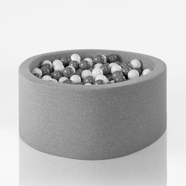 Piscină rotundă pentru copii cu 600 de mingi Misioo, 115 x 50 cm, gri deschis