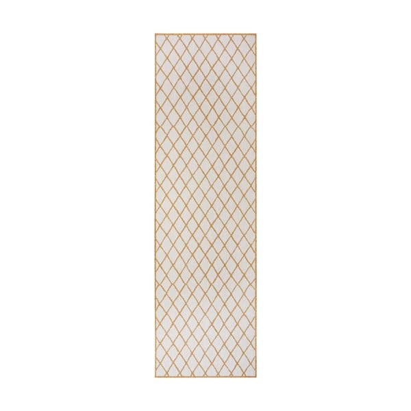 Covor de exterior galben ocru-alb 80x350 cm Malaga – NORTHRUGS