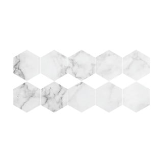 Set 10 autocolante impermeabile și anti-alunecare pentru podea Ambiance Hexagon