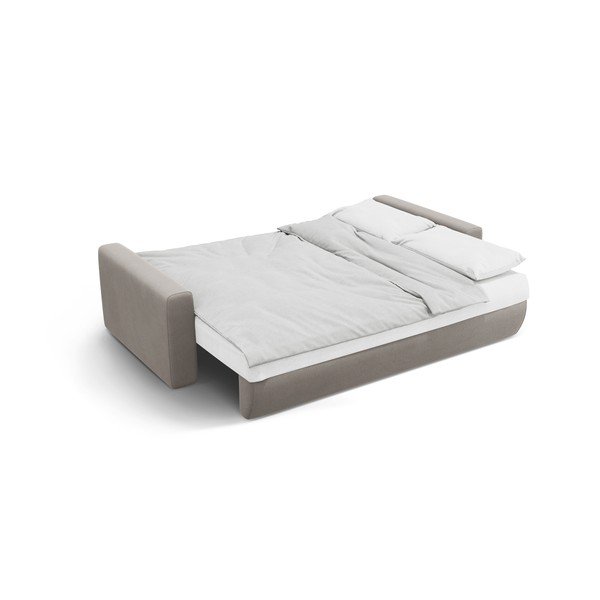 Canapea gri deschis extensibilă, cu spațiu de depozitare cu tapițerie din catifea 238 cm Belfast – Cosmopolitan Design-image-4