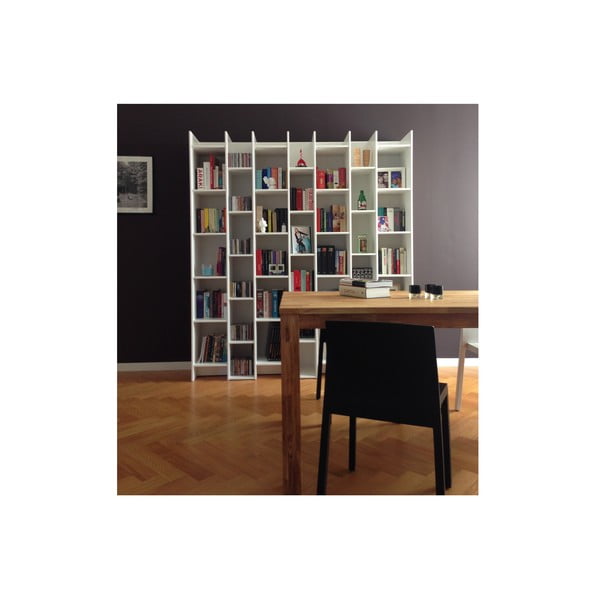Bibliotecă WOOOD Grenen, modul de bază, alb-image-4