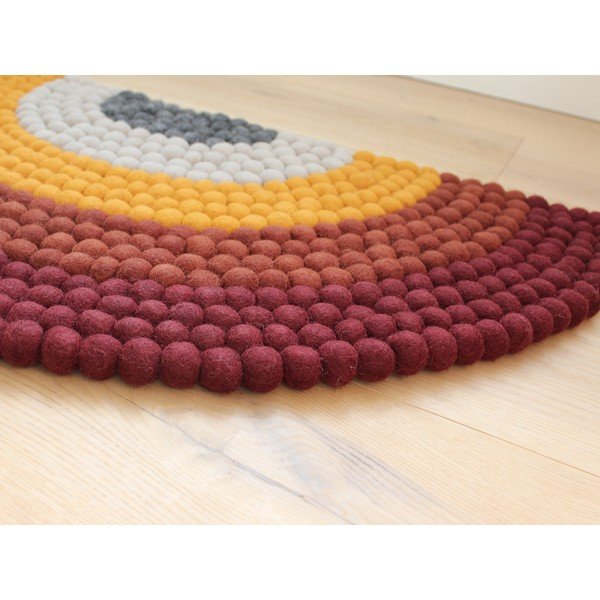 Covor cu bile din lână, pentru camera copiilor Wooldot Ball Rugs Rainbow Red-image-1