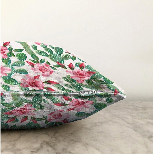 Față de pernă din amestec de bumbac Minimalist Cushion Covers Blooming Cactus, 55 x 55 cm-image-1