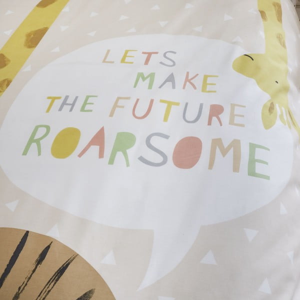 Lenjerie de pat pentru copii maro deschis pentru pat de o persoană 135x200 cm Roarsome Animals – Catherine Lansfield-image-3