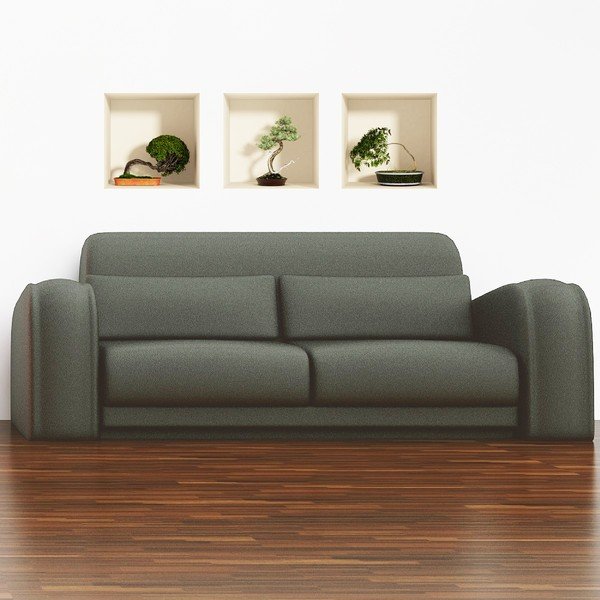 Set 3 autocolante cu efect 3D Ambiance Bonsais-image-2