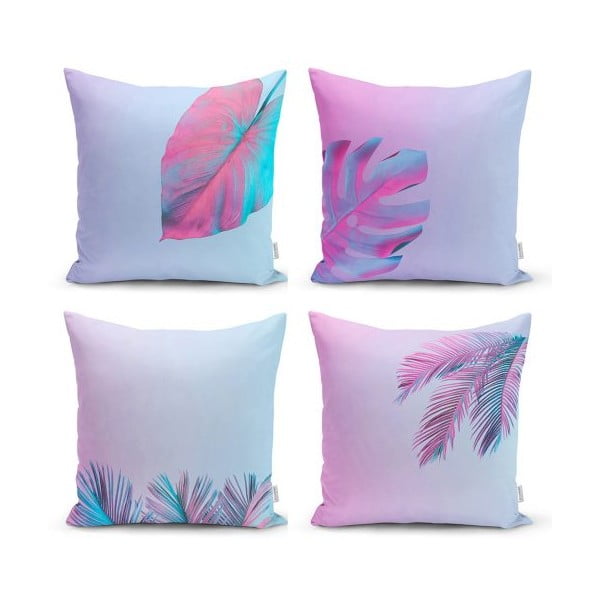 Set 4 fețe de pernă decorative Minimalist Cushion Covers Neon Lover, 45 x 45 cm