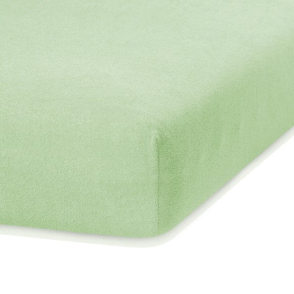 Cearceaf elastic AmeliaHome Ruby, 200 x 160-180 cm, verde deschis