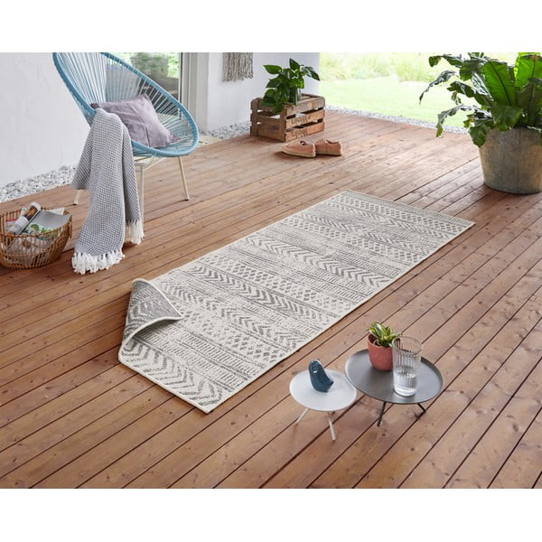 Covor adecvat pentru exterior NORTHRUGS Biri, 80 x 350 cm, gri-crem-image-1